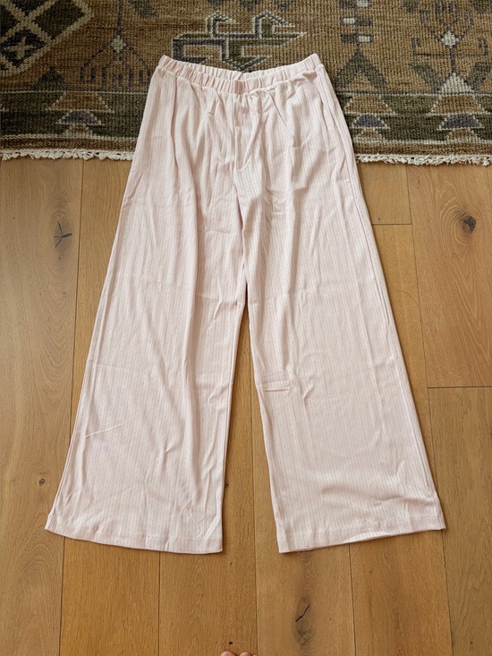Pact Organic Pants - Pact Pointelle Wide Leg Pant in Soft Pink